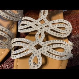 Brand new silver diamond sandals